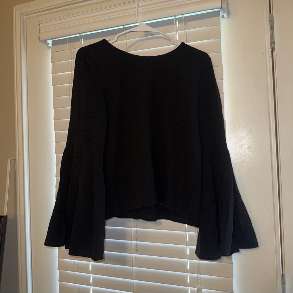 Lulu's Elegant Black V-Neck Top